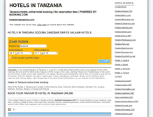 Tablet Screenshot of hotelsintanzania.com